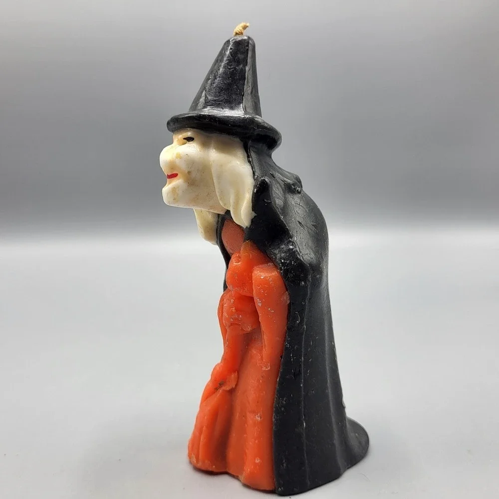 Vintage Gurley Halloween Witch Candle Figurine Spooky Decor 5.5